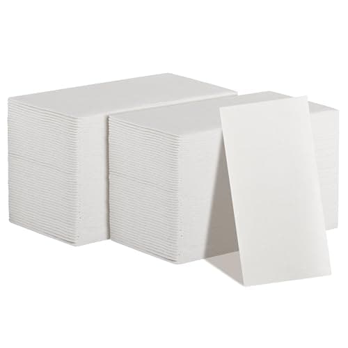 200-Pack Linen-Feel Guest Towels, 12" x 17" Cloth-Like White Paper Hand Towels, Soft And Absorbent disposable hand towels for bathroom, Kitchen, Wedding Reception or Dinner Party - Image 1
