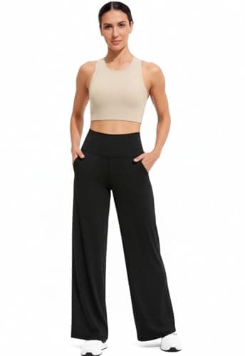 Naimula Wide Leg Pants for Women Loose Yoga Pants with Pockets Stretch Casual Lounge - Image 1