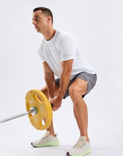 Men's Workout Breathable T-Shirts Dry Fit UPF 50+ Sun Shirts Moisture Wicking Cooling Tee for Athletic, Running, Hiking (White, L) - Thumbnail 6