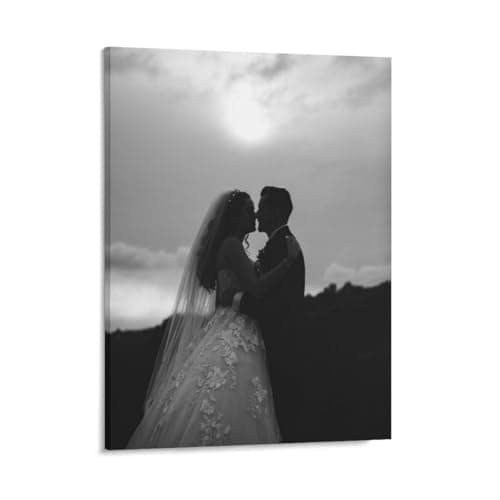 Sunook Custom Canvas Prints Personalized Photo Wall Art Decor, 12-Color HD 300 DPI Printing, Solid Pine Wood Frame, Waterproof Canvas, Ready to Hang Gift for Wedding Family Pet Memorial 08 * 12inch - Image 1