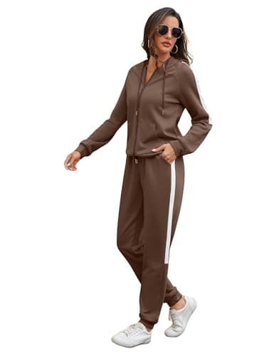 Marvmys Sweat Suits for Womens 2 Piece Zip Up Jogger Set Long Sleeve Workout Lounge Set Zipper Jacket Sweatsuit 2 Piece Outfit - Image 1