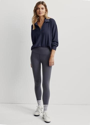 COCOMARTS Womens Sweatshirts Half Zip Pullover Drawstring Waist Sweaters Quarter Zipper Hoodies 2025 Fall Winter Fashion Clothes Outfit Navy Blue Small - Thumbnail 3