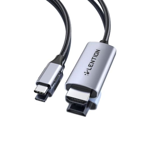 LENTION 6FT USB C to DisplayPort Cable Adapter (4K@60Hz,2K@165Hz), Type C to DisplayPort Cord Compatible with 2025-2016 MacBook Pro/Air, 2026 MacBook Neo, iPad/Surface/Mac mini,Dell(2M,Gray) - Image 1