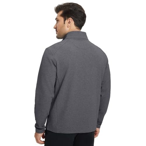 M MAELREG Mens Casual Jacket Performance Stand Collar Long Sleeve Sweater Insulated Jacket Texture Warm Winter Coat - Thumbnail 3