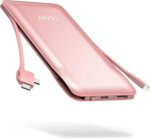 TG90° 10000mah Portable Charger Power Bank with Built-in Cables(No AC Plug),Travel Essentials Battery Pack with Cords Portable Phone Charger Compatible with iPhone and Android Smart Devices - Image 1