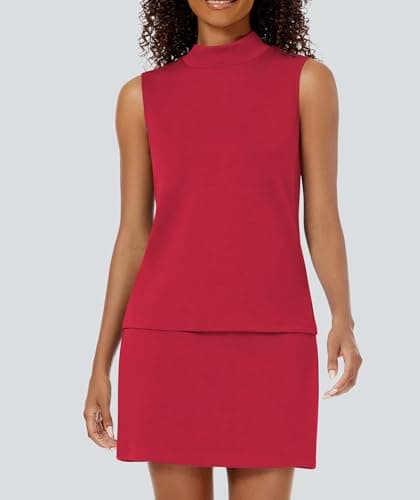 Casly Lamiit 2 Piece Skort Set for Women Tennis Skirts with Shorts Casual Jogger Two Piece Outfits Summer Cruise 2026 Short Skirt Dress Active Wear Red XS - Thumbnail 2