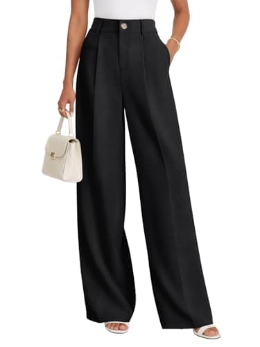NIMIN Women Wide Leg Dress Pants High Waisted Work Trousers Black Business Casual Outfits 2026 Summer Palazzo Slacks with Pockets - Image 1