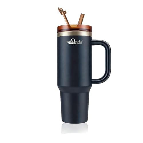 MIKENDA 40oz Insulated Tumbler with Straw | Double Wall Stainless Steel Travel Mug | Leak Proof Lid, 24hr Cold & 12hr Hot | Reusable Water Bottle for Office, Gym, Hiking (navy blue) - Image 1