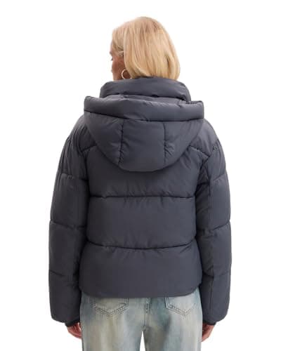 PUFFIT Women's Cropped Puffer Jackets,Warm Winter Jacket with Removable Hood,Zipped Pockets,Short Ladies Quilted Coat - Thumbnail 5
