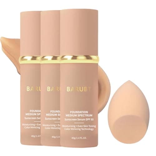 3PCS 4 in 1 Color Changing foundation Liquid with SPF 50 - Moisturizing Medium Full Coverage Concealer, Medium Spectrum Foundation Cream Moisturizing Nourishing,Waterproof & Sweatproof 1.41 FL.OZ*3 - Image 1