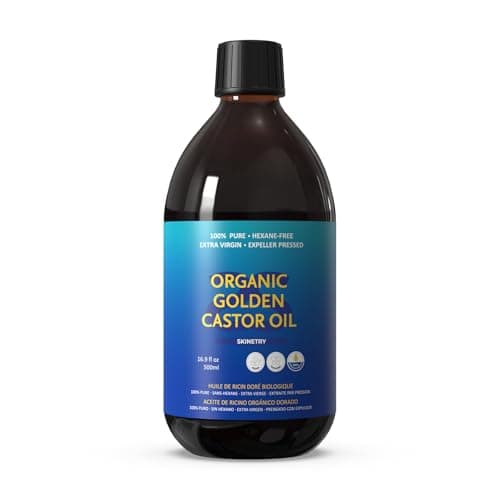 Skinetry Organic Golden Castor Oil - [16.9oz (500ml)]-100% Pure for Hair, Skin, Nails, Brows & Lashes Deep Hydration & Smoothing Promotes Hair & Brow Growth Makeup Clean- Hexane-Free - USDA Certified - Image 1
