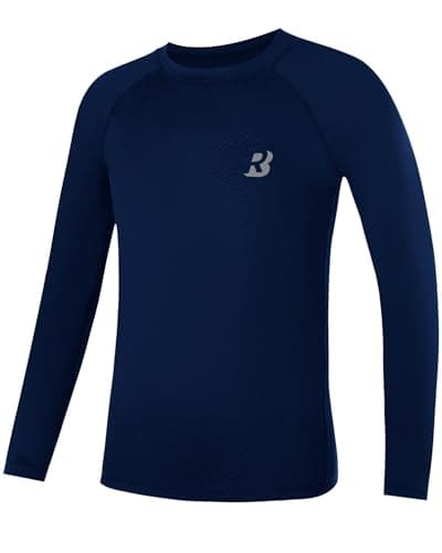 Roadbox Boys Youth Compression Shirts - Long Sleeve Athletic Undershirt Kids Quick Dry Base Layers for Baseball Soccer Football - Image 1