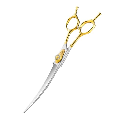 Ethyxe 7 Inch Curved Grooming Scissors for Dogs and Pets, Professional Up-curved Scissor, Premium Steel Scissors for Dog Grooming, Ideal for Dogs, Cats, and Other Pets - Image 1