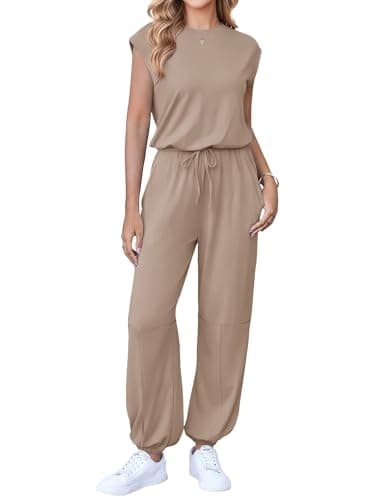 Ekouaer Womens Jumpsuits Casual One Piece Summer Romper Jogger Leg Long Pant Casual Spring Vacation Outfit with Pocket 2026 - Image 1