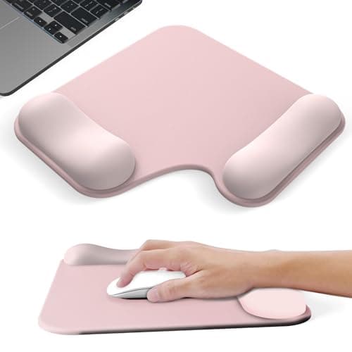 Mcapirivo Ergonomic Mouse Pad with Gel Wrist Rest (1" & 1.2" Dual Height) - Cute Mouse Pads Compact Mousepad Desk Mat Office, Gaming & Carpal Tunnel Relief | Non-Slip Rubber Base Pale Pink - Image 1