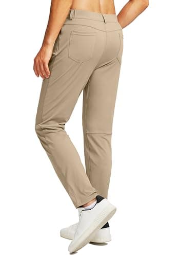 G Gradual Men's Stretch Golf Pants with 6 Pockets Slim Fit Dress Pants for Men Travel Casual Work (Light Khaki, L) - Thumbnail 4