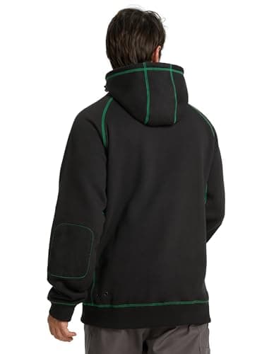 SKPRO Men's Hoodie Black Oversized Sweatshirts, Fleece Lined Hoodies Pullover, Loose Fit Work Hooded with Zip Pockets (Black, M) - Thumbnail 2