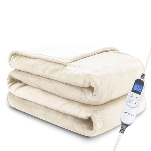 Thermylux Electric Blanket Full 72"x84" Heated Electric Blankets 10 Heating 12 Time Settings Levels 8 Hours Auto Off Fast Heating and Overheat Protection ETL Certified Machine Washable,Ivory - Image 1