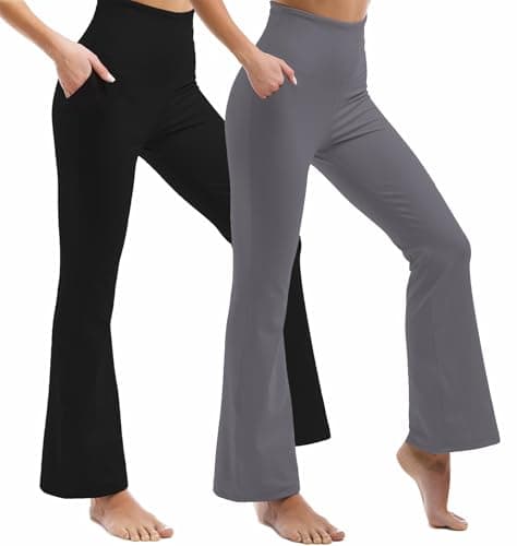 Ipletix Flare Leggings for Women, High Waisted Yoga Pants with Pockets for Women - Image 1