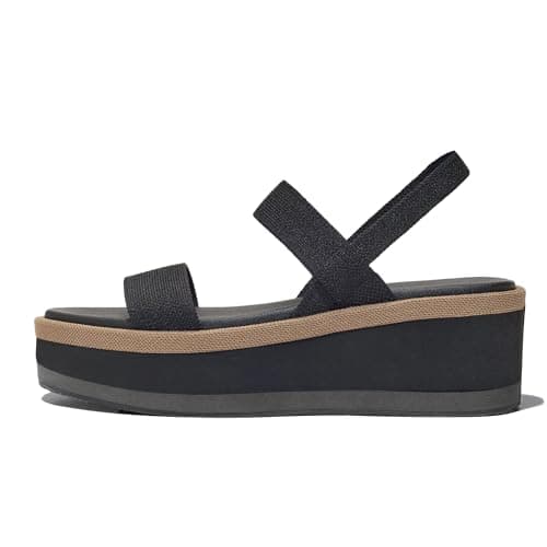 MeiLuSi Black Platform Sandals Womens Wedge Walking Sandals Wedges 2025 Spring Summer Casual Shoes Slip On size 7.5 - Image 1