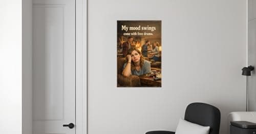 My Mood Swings Come With Free Drama Tin Sign Funny Sarcastic Quote Vintage Metal Wall Decor Humor Plaque Living Room Bar Office Home Gift Rustic Style Art 8x12 Inch - Thumbnail 4