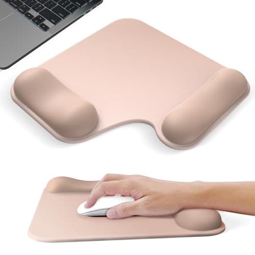 Mcapirivo Ergonomic Mouse Pad with Gel Wrist Rest (1"& 1.2" Dual Height) - Mouse Pads Compact Mousepad Desk Mat Office, Gaming & Carpal Tunnel Relief | Non-Slip Rubber Base| Light Coffee Color - Image 1