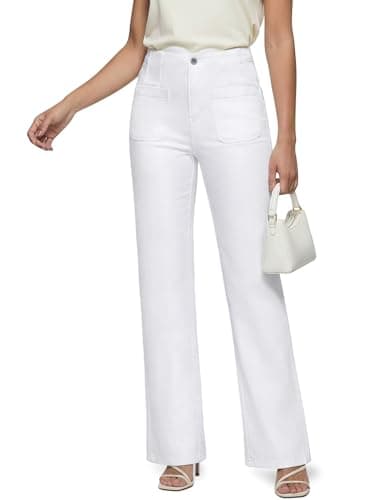 ZPIUO Women's High Waisted Straight Leg Jeans, Stretchy Wide Leg Jeans Trendy Loose Denim with Patch Pocket - Image 1