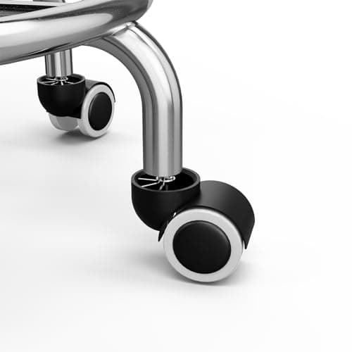 Icoget 360 Swivel Round Rolling Stool Chair, Height Adjustable Salon Shop Stool, Drafting Work SPA Medical Stools Office Chair with Wheels, White - Thumbnail 6
