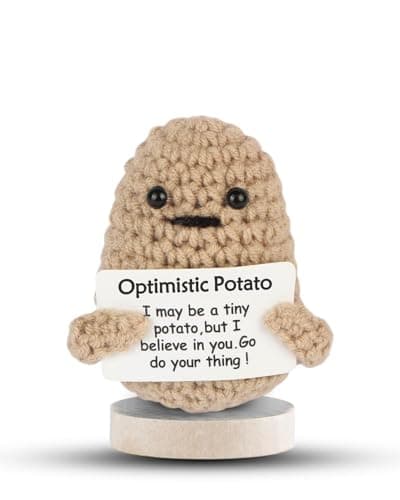 DAFURIET Mini Funny Crochet Doll with Card - 3 Inch Wool Potato for Cheer Up Gifts and Party Decorations