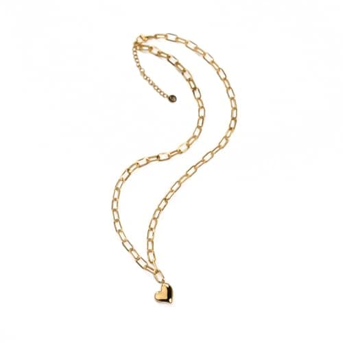 BESTOW Gold Necklace for Women - Signature Heart Necklace Jewelry; Gold Pendant Necklace, Best Friend Necklace, Dainty Gold necklace for Women; Chunky Necklace for Women with Cute Charms - Image 1