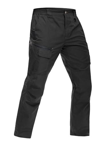 MOURCE Water Resistant Tactical Pants for Men Plus Size Quick Dry BDU Cargo Pants with 7 Large Pockets Ripstop Black 6XL 32" - Image 1