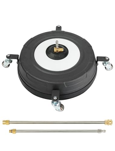 15" Pressure Washer Surface Cleaner- 304 Stainless Steel Rotating System, Anti-Rust Coating, 4 Wheels, 2 Extension Wand, 1/4" QC Plug, Up to 5000 PSI for Driveways, Decks, Patios- 2 Nozzles - Image 1