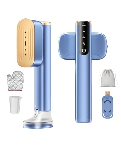 MIYOKO 2-in-1 Garment Steamer for Clothes, 1200W Handheld Steam Iron with Two Water Tanks (3.38 &6.09 Oz.), 15s Fast Heating, 25G/Min High Speed Steams, 110-120V for Home &Travel Portable Use, Blue - Image 1