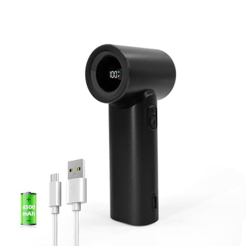 Portable Handheld Turbo Fan, 5 Gear Wind, LED Display, 4500mAh USB Rechargeable Hand Held Personal Fan, 15H Max Cooling Time, Suitable for Travel/Camping/Outdoor/Music Festival Summer Pocket Mini Fans - Image 1