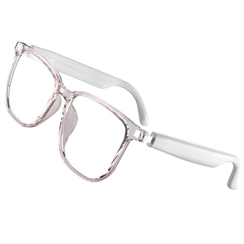 Smart Glasses for Women - Headphone Glasses with Built-in Speakers, HD Open-Ear Audio, Blue Light Filtering for Working (White) - Image 1