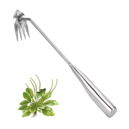 Jahenway Weed Puller Tool, Stainless Steel Gardening Hand Weeder Tools, Weeding Artifact Uprooting Weeding Tool, Weed Removal Tool, 4-Tooth Dual Purpose Manual Weed Pulling Tool for Yard Garden - Image 1