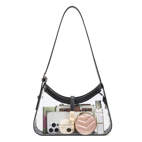 CLUCI Clear Bag for Stadium Events, Clear Purses for Women, Shoulder Bag Hobo Handbag with Adjustable Strap - Image 1