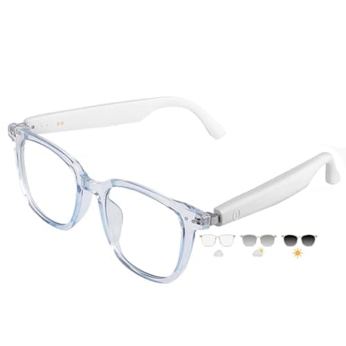 Bokynu Smart Glasses for Women - Headphone Glasses with Built-in Speakers, HD Open-Ear Audio, Blue Light Filtering for Working (Blue,Color Changing Style) - Image 1