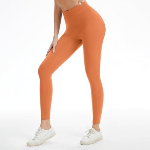 AMLEER High Waisted Scrunch Butt Leggings for Women - Tummy Control Butt Lifting Yoga Pants, Squat Proof Non See Through Workout Activewear (Honey, Large) - Thumbnail 3
