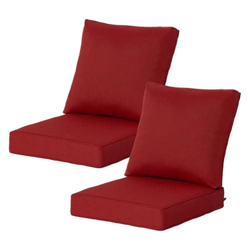 Localive 24x24 Inch Outdoor Deep Seat Cushions Set of 2,Thick High-Density Foam, Removable Cover with YKK Hidden Zipper,Water-Resistant UV-Resistant Polyester for Patio Furniture,Chili - Image 1