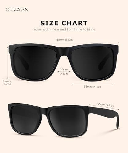 OUKEMAX Polarized Sunglasses for Women, 3 Pack UV400 Trendy Square Shades, Lightweight Stylish Eyewear for Driving & Travel - Thumbnail 4