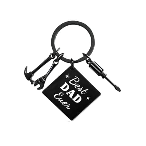 Bonus Dad Birthday Gifts from Daughter Wife Son,Funny Dad Keychain for Men,Best Dad Ever Gifs,Cool Keychain with Screwdriver,Hammer and Wrench - Image 1