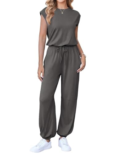 Ekouaer Womens Jumpsuits Casual One Piece Summer Romper Jogger Leg Long Pant Casual Spring Vacation Outfit with Pocket 2026 - Image 1