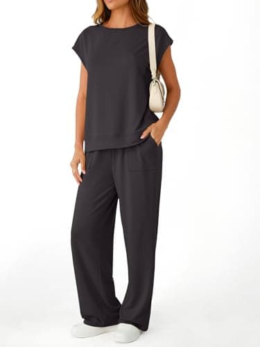 AUTOMET Womens 2 Two Piece Lounge Sets 2026 Summer Spring Travel Casual Outfits Vacation Clothes Pant Top Matching Clothing Trendy Airport Resort Wear Beach Sweatsuit Sweat Suit Loungewear - Thumbnail 3