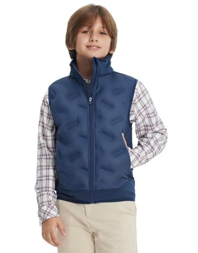 M MAELREG Boys Puffer Quilted Vest Warm Lightweight Sleeveless Kids Jacket with Pockets for School Outdoor Winter - Image 1