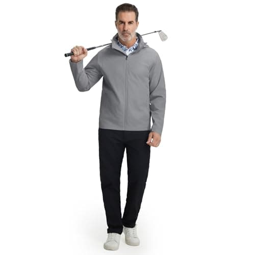 M MAELREG Men's Lightweight Golf Jacket Causal Windbreaker Zip Up Hoodie with Zipper Pockets for Hiking Outdoor - Thumbnail 6