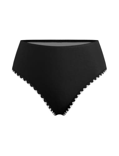 Jillumi Women's Tankini Swimsuits Color Block Tummy Control V Neck Push Up Swim Top High Waisted Swim Bottom with Cheeky Shorts (Black XL) - Thumbnail 6