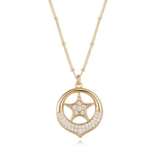 LOYATA Dainty Diamond Pendant Necklace 14K Gold Plated Hypoallergenic Chain Necklace with Pendant Gold Necklace Trendy Jewelry Gifts for Women - Image 1