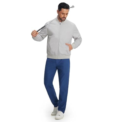 M MAELREG Mens Lightweight Windbreaker Vintage Light Golf Bomber Jacket Spring Fall Outdoor Coats Work Clothes - Thumbnail 4