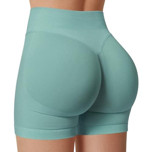 Sorfneo Women's Workout Impact Shorts 3.6" /4.5" Scrunch Butt Lifting Gym Shorts Yoga Running Biker Green - Image 1